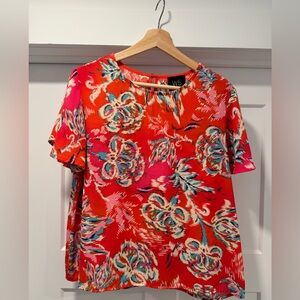 W5 Women's Red Floral Top